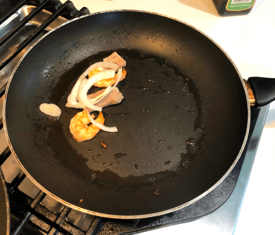 Frying the crepes