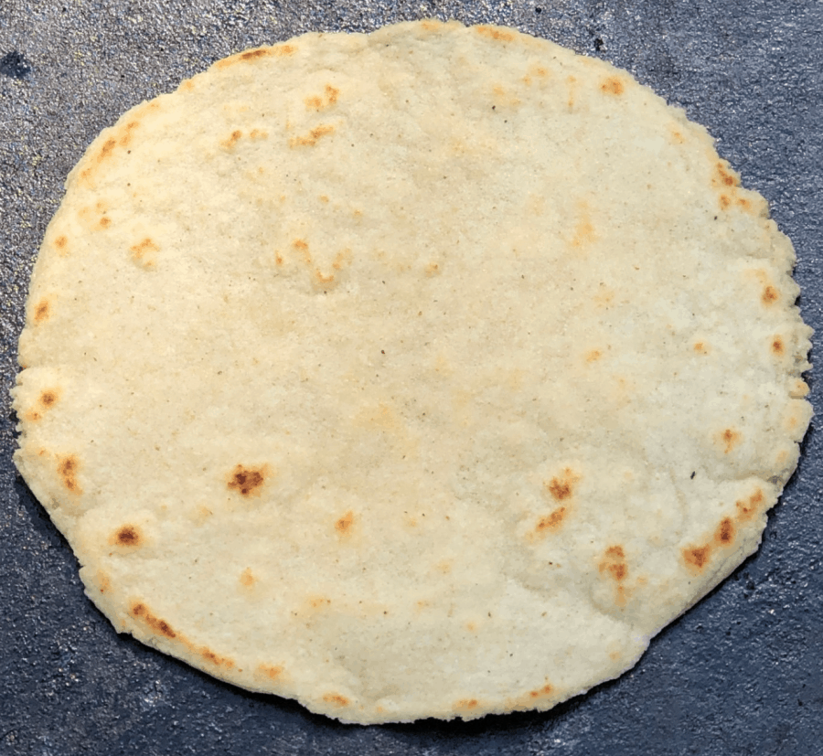 Grilling homemade tortilla