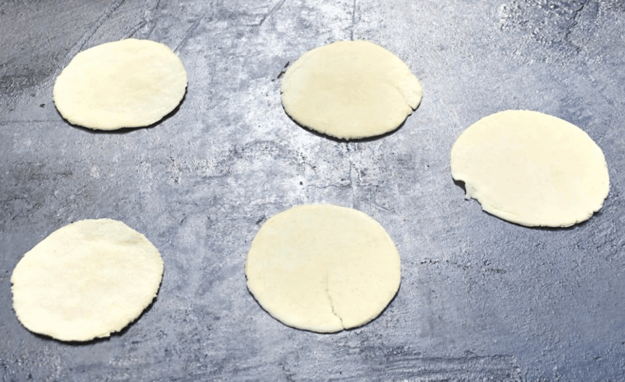grilling homemade tortillas